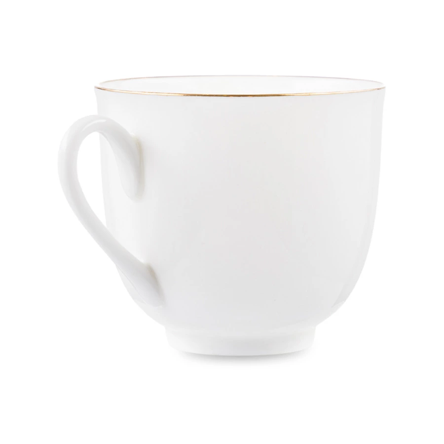 Чашка кофейная с блюдцем ИФЗ Ландыш Мяч 180 мл, фарфор костяной, белая