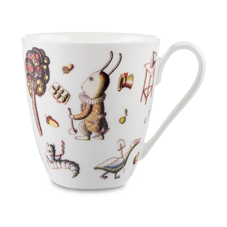 Кружка чайная ИФЗ Вариации Алиса 450 мл, фарфор твердый, белая