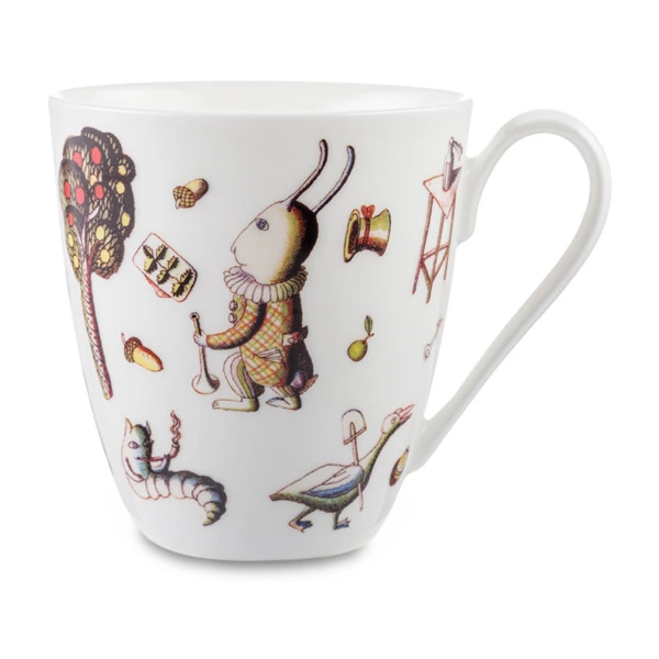 Кружка чайная ИФЗ Вариации Алиса 450 мл, фарфор твердый, белая