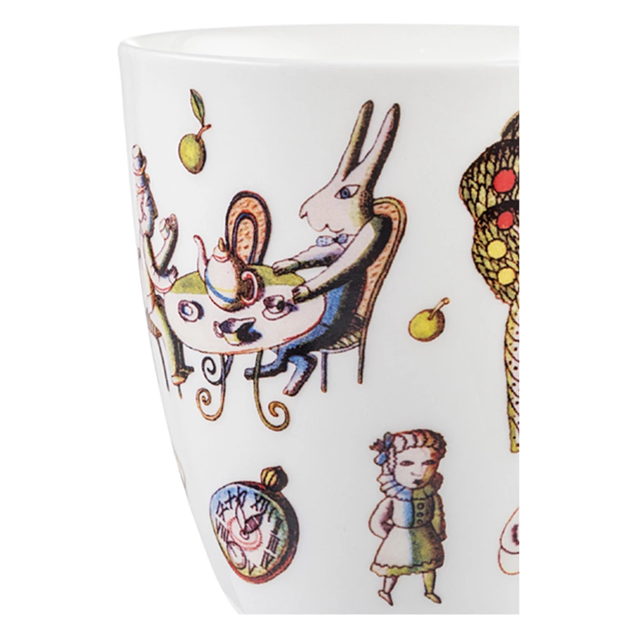 Кружка чайная ИФЗ Вариации Алиса 450 мл, фарфор твердый, белая