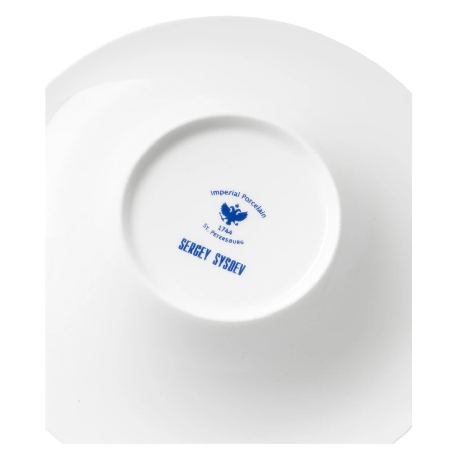 Чашка чайная с блюдцем ИФЗ Юлия Сысоев Волшебный сад 210 мл, фарфор твердый, белая