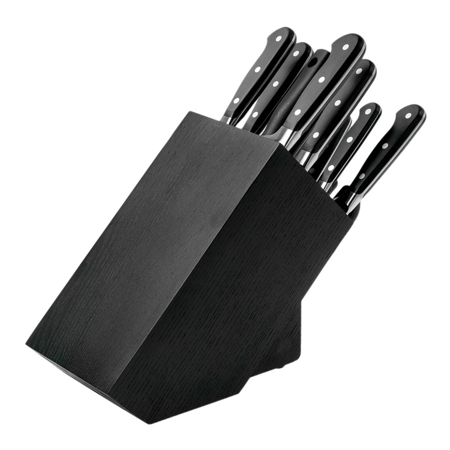 Набор кухонных ножей с ножницами, вилкой и мусатом Wuesthof Classic 12 предметов, черная подставка