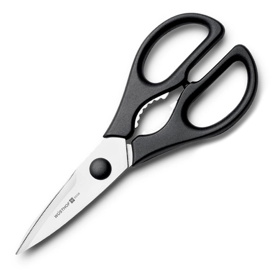 Набор кухонных ножей с ножницами, вилкой и мусатом Wuesthof Classic 9 предметов, светлая подставка