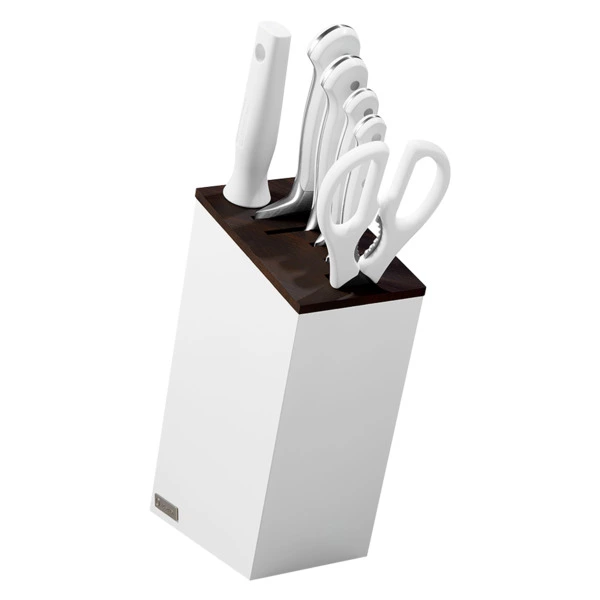 Набор кухонных ножей с ножницами и мусатом Wuesthof White Classic 6 предметов, сталь нержавеющая, по