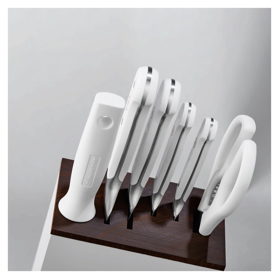 Набор кухонных ножей с ножницами и мусатом Wuesthof White Classic 6 предметов, сталь нержавеющая, по