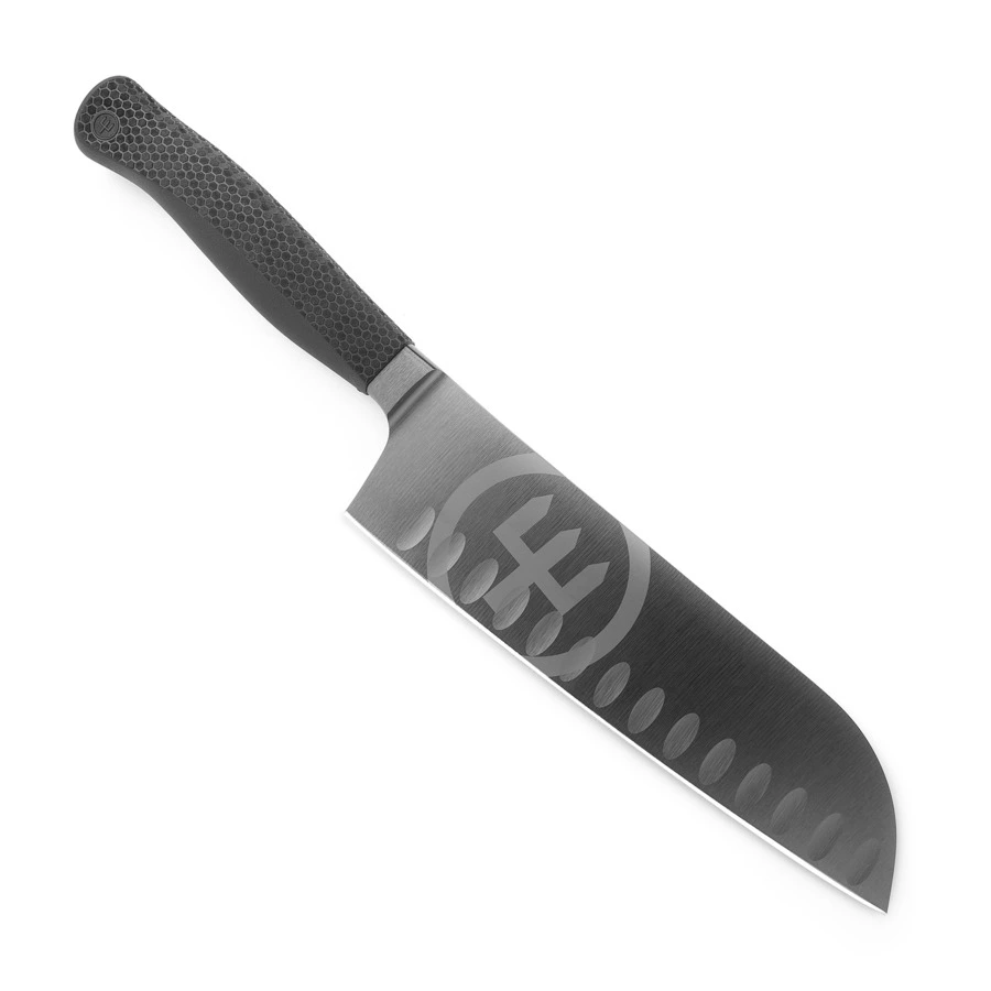 Нож поварской Сантоку Wuesthof Performer 17 см, сталь кованая, черный