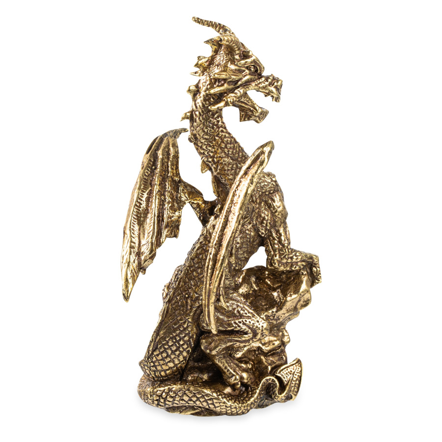 Фигурка Город подарков Дракон большой 8х5,5х15,5 см, латунь, бронзовая-sale