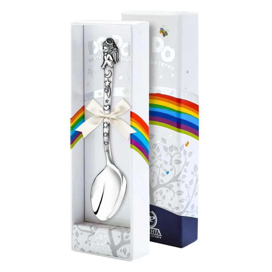 Ложка детская в футляре АргентА Do Do Ангел с чернением 15,32 г, серебро 925