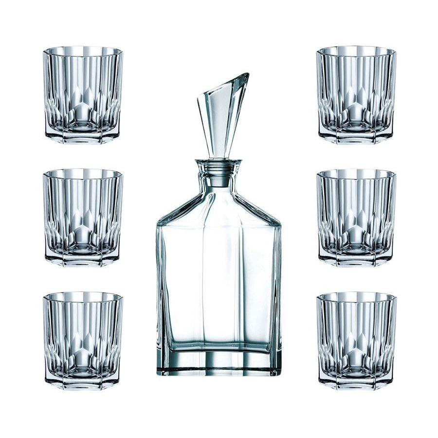 Набор для виски Nachtmann ASPEN штоф 750 мл, 6 стаканов 324 мл, стекло хрустальное, п/к