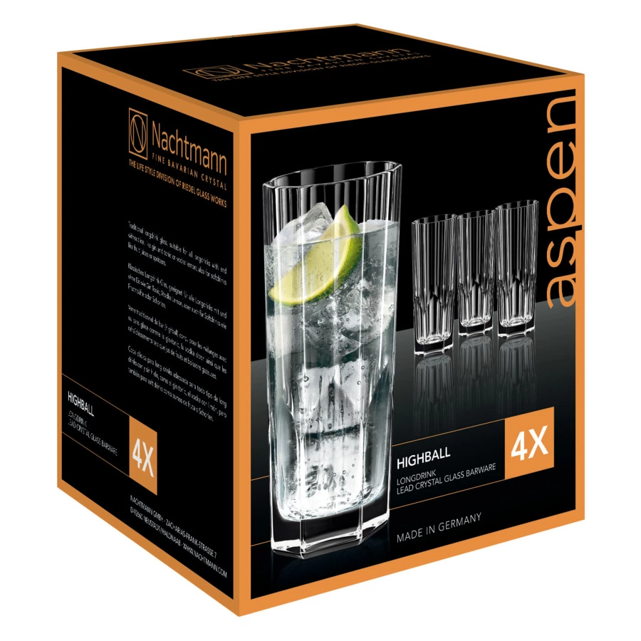 Набор стаканов хайбол Nachtmann ASPEN 309 мл, 4 шт, стекло хрустальное, п/к