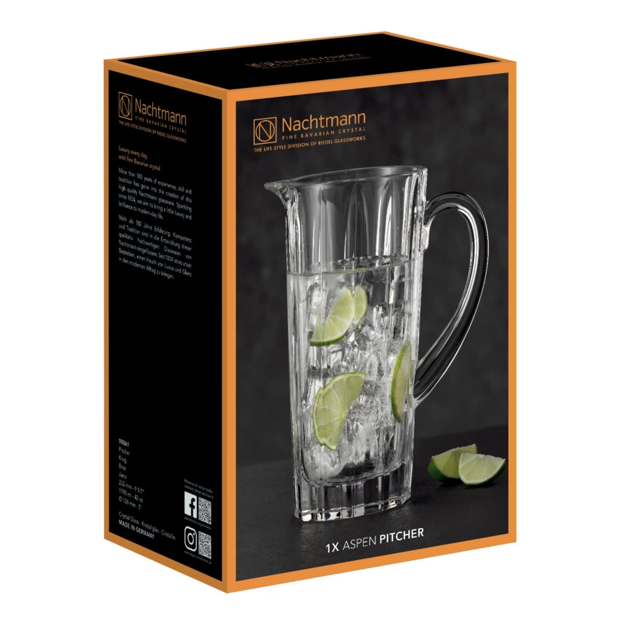 Кувшин для воды Nachtmann ASPEN 1190 мл, стекло хрустальное, п/к