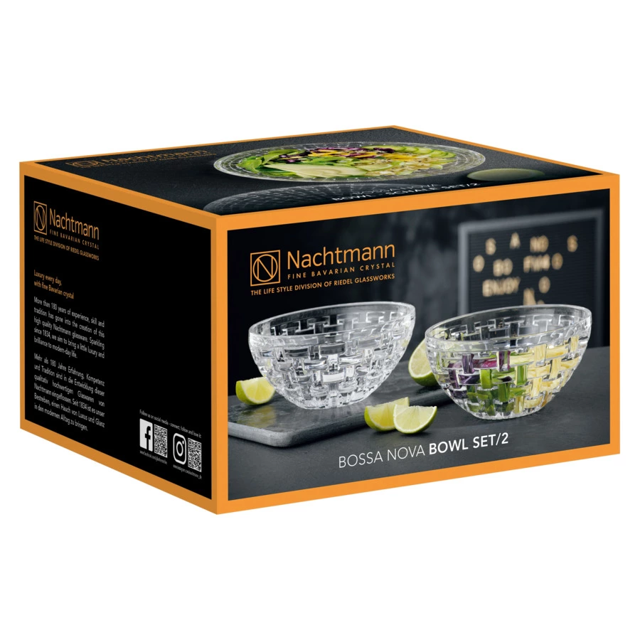 Набор салатников Nachtmann Bossa Nova 920 мл, 18 см, 2 шт, хрусталь бессвинцовый, п/к