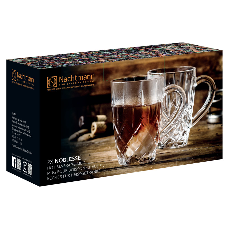 Набор кружек для чая и кофе Nachtmann HOT BEVERAGES 347 мл, 2 шт, стекло хрустальное, п/к