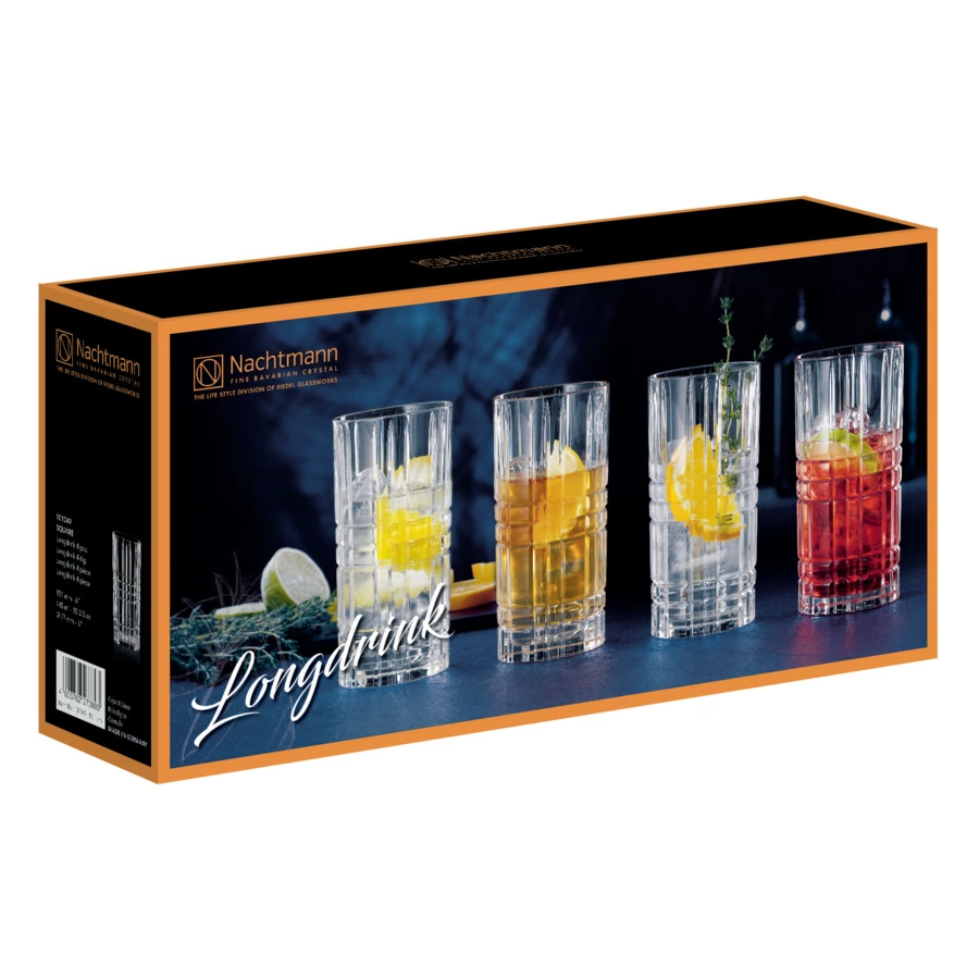 Набор стаканов для воды Nachtmann Square 445 мл, 4 шт, хрусталь бессвинцовый, п/к