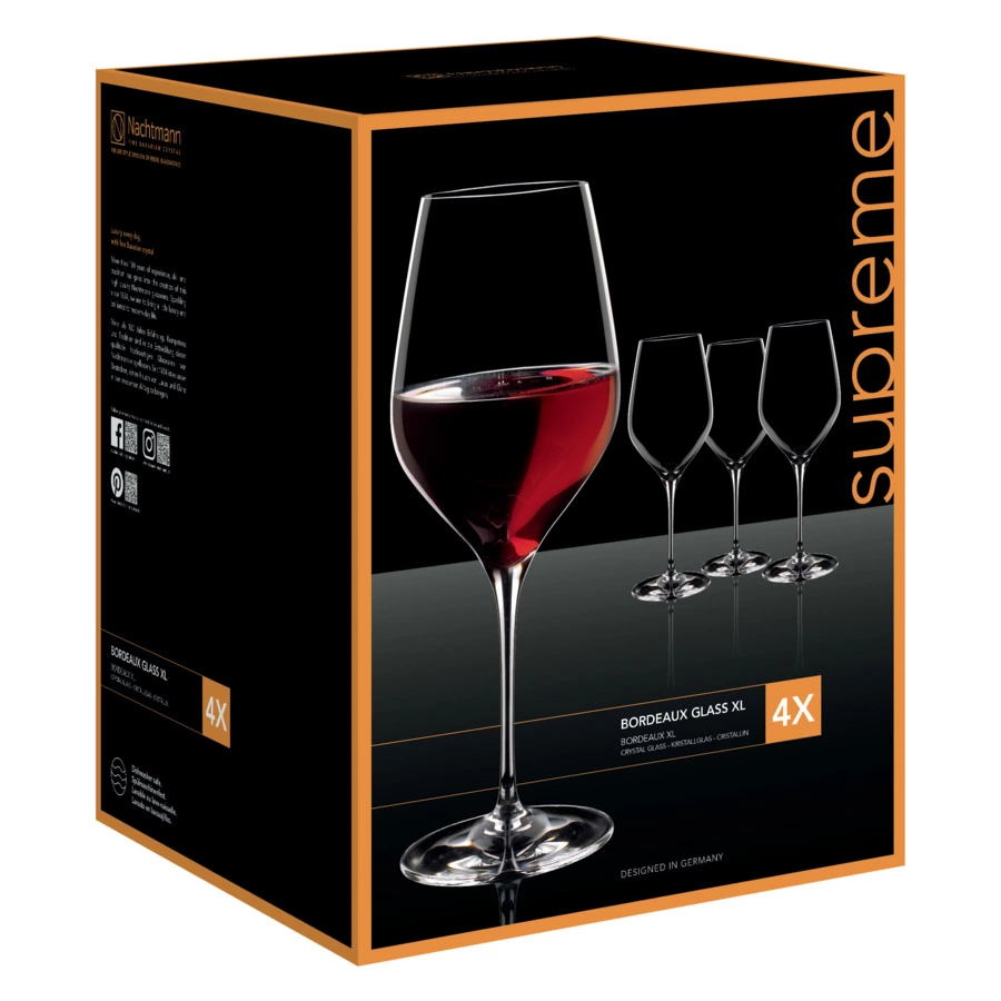 Набор бокалов для красного вина Nachtmann Supreme Bordeaux 810 мл, 4 шт, хрусталь бессвинцовый, п/к