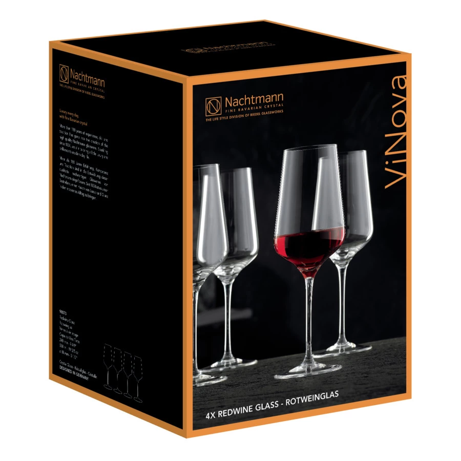 Набор бокалов для красного вина Nachtmann Vinova 550 мл, 4 шт, хрусталь бессвинцовый, п/к