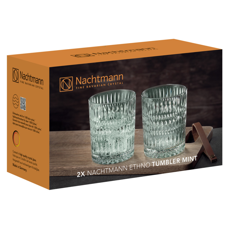 Набор стаканов для виски Nachtmann ETHNO 304 мл, 2 шт, стекло хрустальное, мятный, п/к