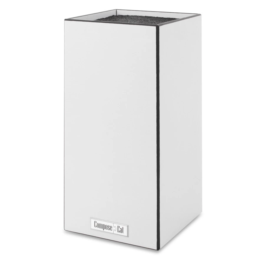 Подставка для ножей ComposeEat Elegance 11х11х24 см, композит, белая