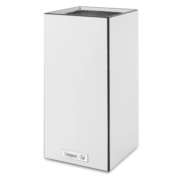 Подставка для ножей ComposeEat Elegance 11х11х24 см, композит, белая