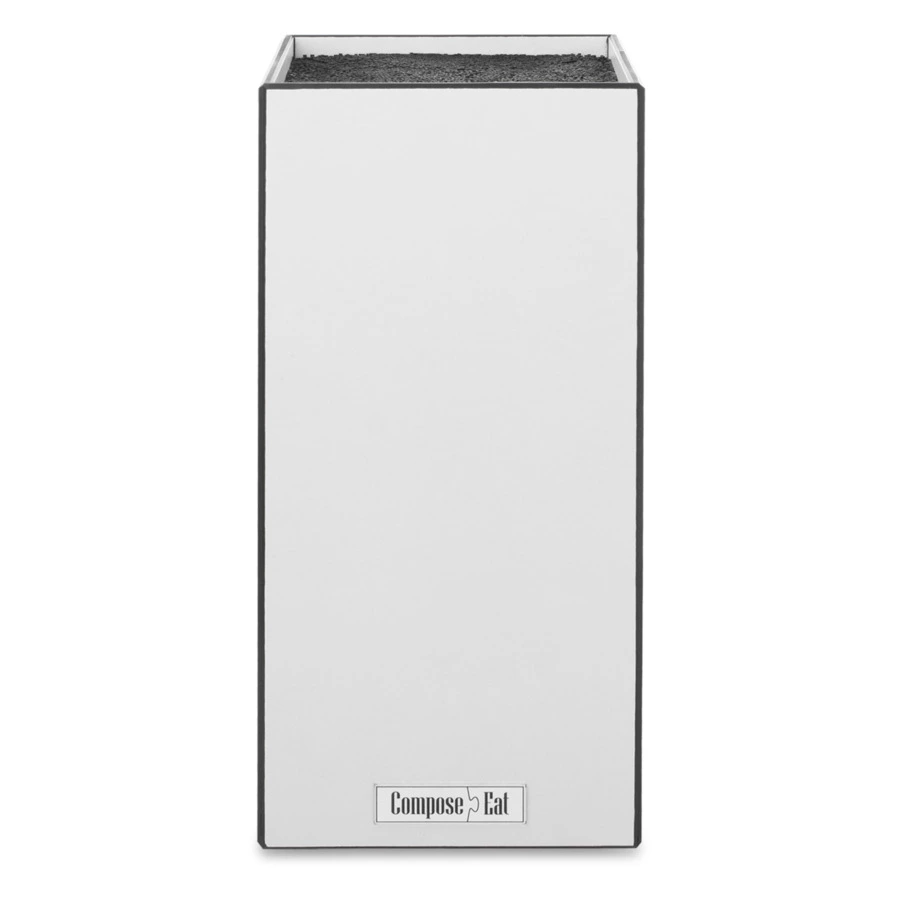 Подставка для ножей ComposeEat Elegance 11х11х24 см, композит, белая