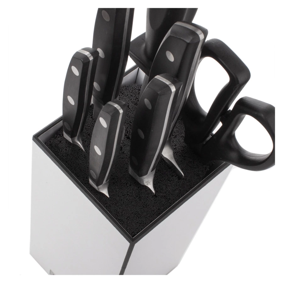 Подставка для ножей ComposeEat Elegance 11х11х24 см, композит, белая