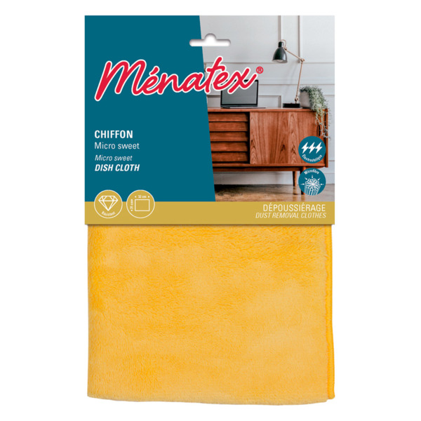 Салфетка для уборки из микрофибры Menatex 31х32 см, желтая