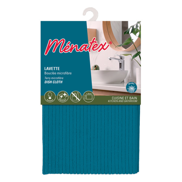 Салфетка для уборки букле  Menatex 31х32 см, микрофибра, синяя