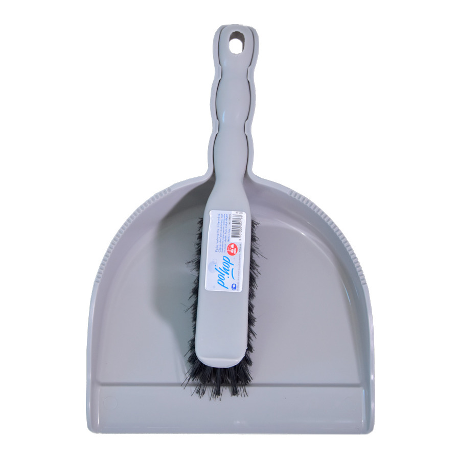 Комплект для уборки PolHop совок и щетка- сметка, серый, пластик
