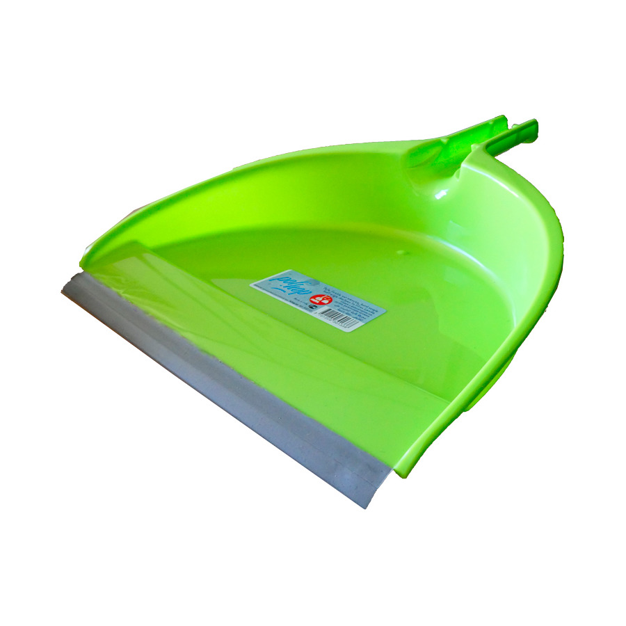 Совок для уборки PolHop Clip с резиновым краем, пластик, зеленый