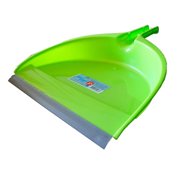 Совок для уборки PolHop Clip с резиновым краем, пластик, зеленый