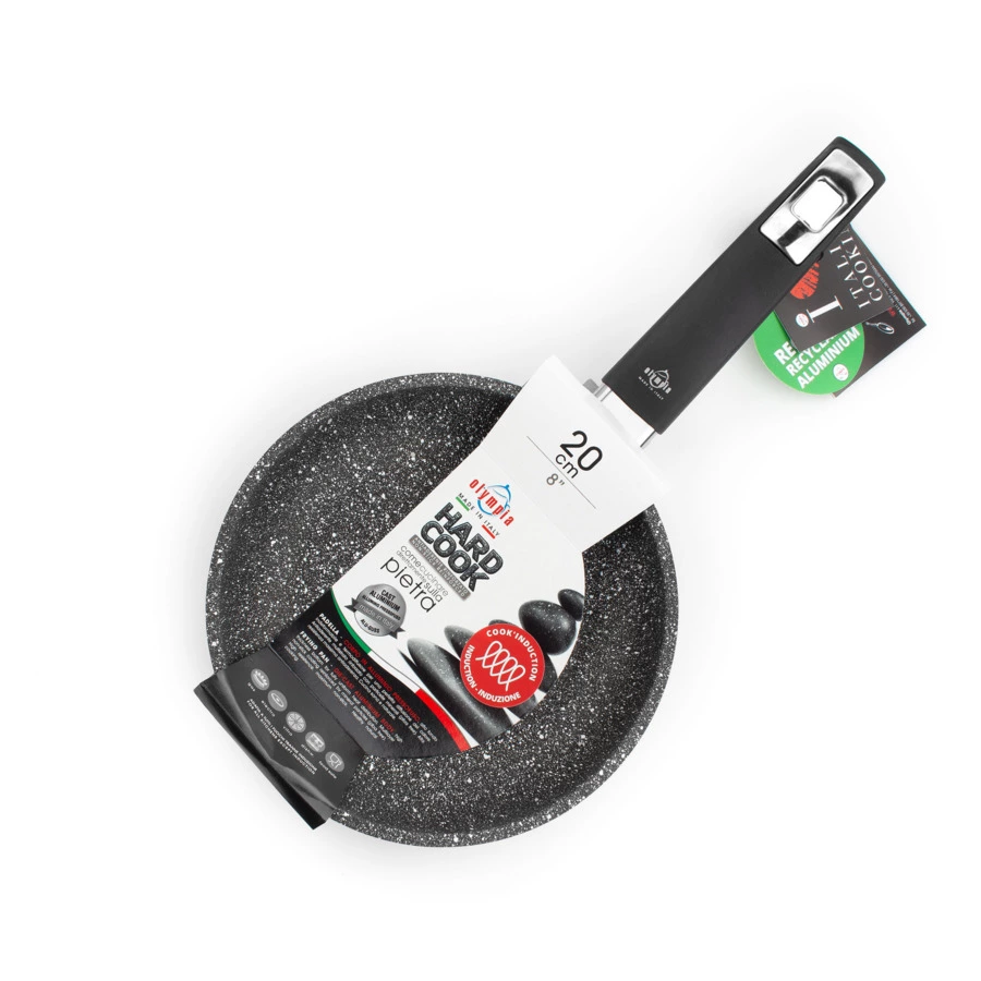 Сковорода индукционная с фиксированной ручкой OLYMPIA Hard Cook Fix Induction 20 см, алюминий литой