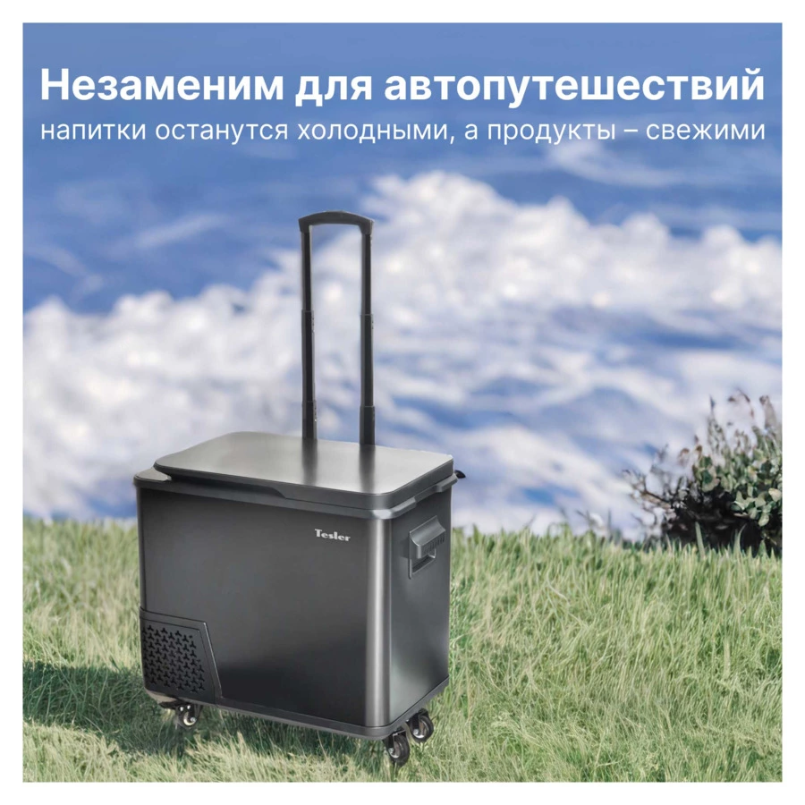 Автохолодильник компрессорный TESLER CCF-4001 на 38л, до -20С, 33,7х60х48,6 см, пластик, темно-серый