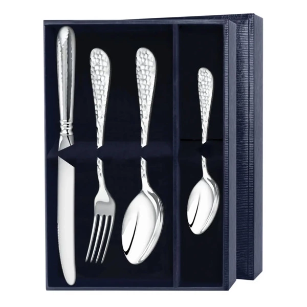 Набор столовых приборов в футляре АргентА Эгоист Капелька 4 предмета 244,94 г, серебро 925