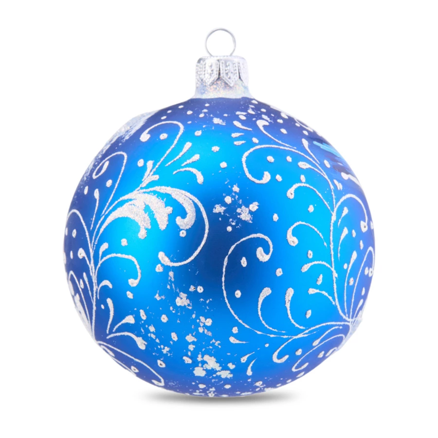 Игрушка елочная шар Bartosh Зимняя синичка 10 см, стекло, п/к