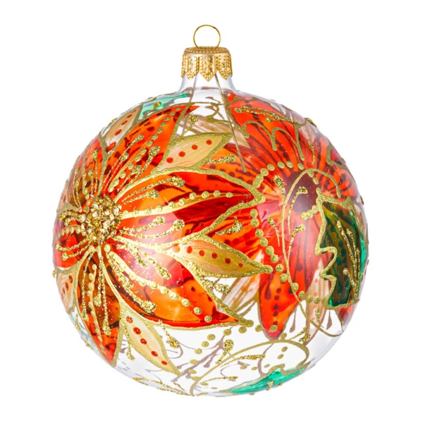 Игрушка елочная шар Bartosh Витраж Рождественник на голье 10 см, стекло, п/к