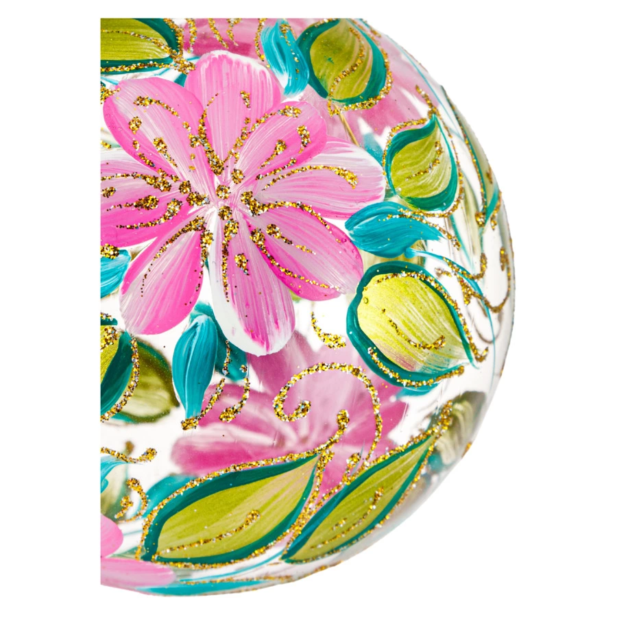 Игрушка елочная шар Bartosh Жасмин 10 см, стекло, п/к