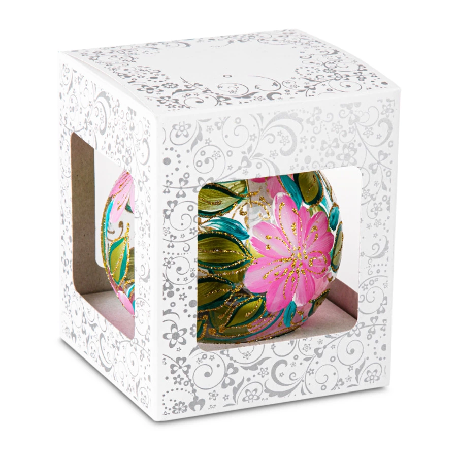 Игрушка елочная шар Bartosh Жасмин 10 см, стекло, п/к