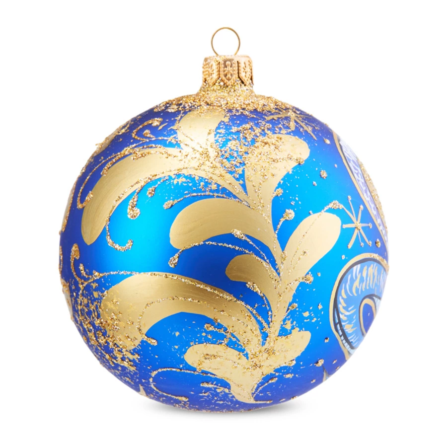 Игрушка елочная шар Bartosh Змея 2025 10 см, стекло, п/к