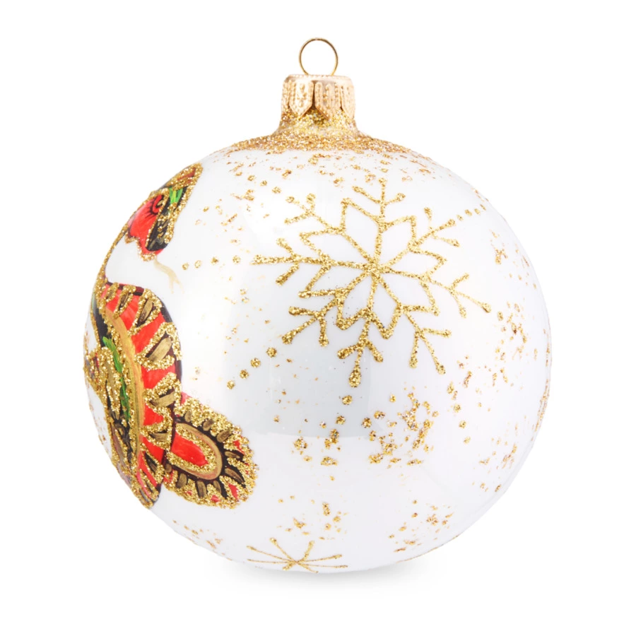 Игрушка елочная шар Bartosh Бронзовая змея 10 см, стекло, п/к