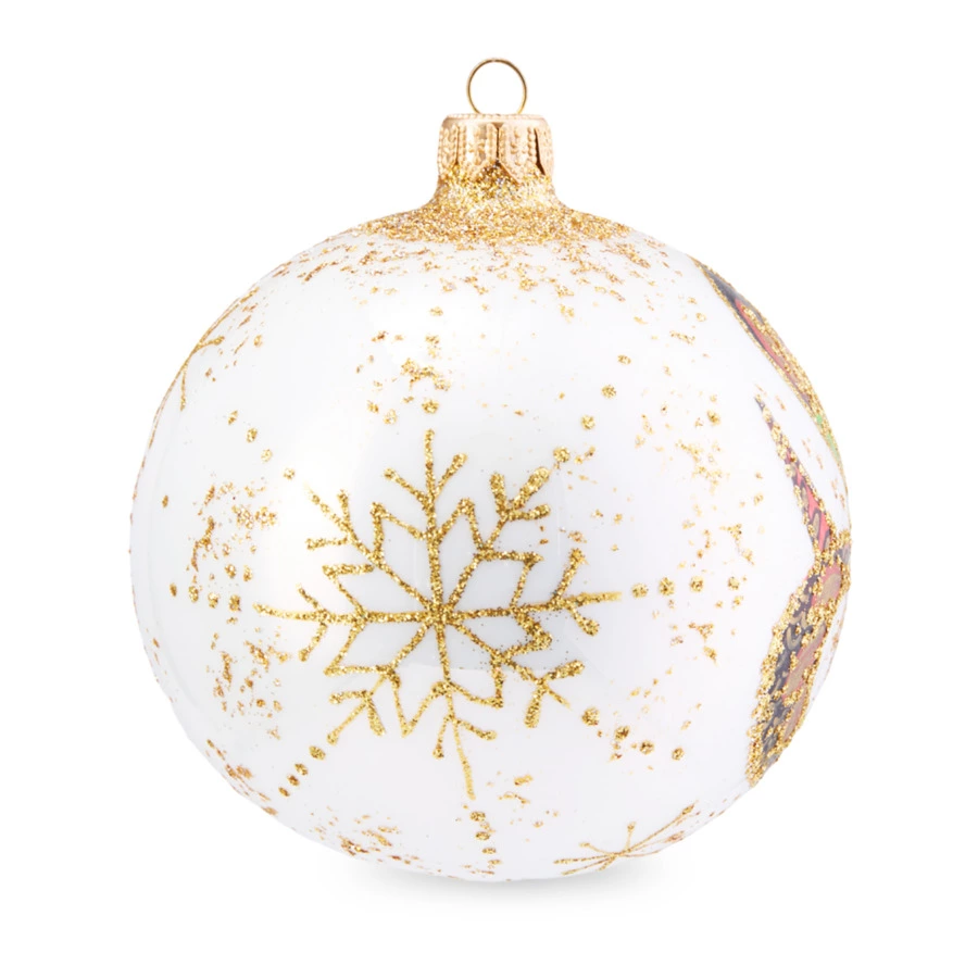 Игрушка елочная шар Bartosh Бронзовая змея 10 см, стекло, п/к