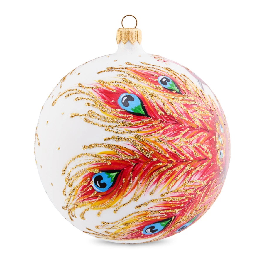 Игрушка елочная шар Bartosh Жар-Птица огненная 12 см, стекло, п/к