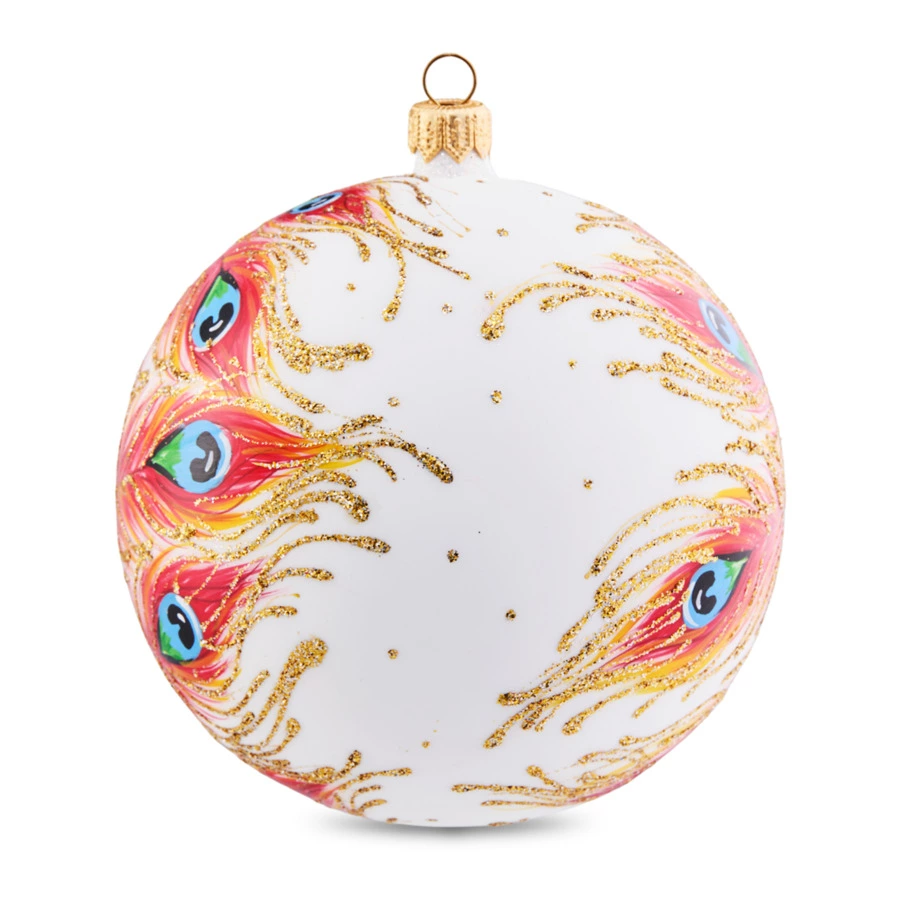 Игрушка елочная шар Bartosh Жар-Птица огненная 12 см, стекло, п/к