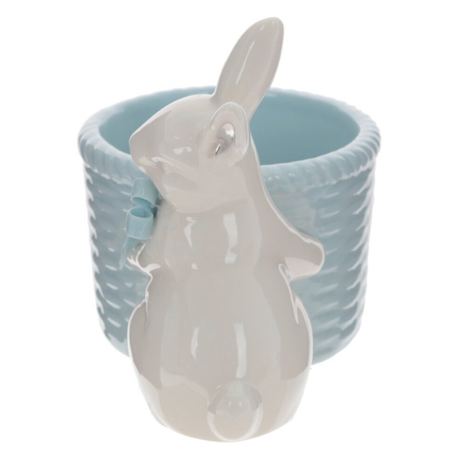 Конфетница Remeco Кролик с голубым бантиком 15х10хh12,5см, фарфор