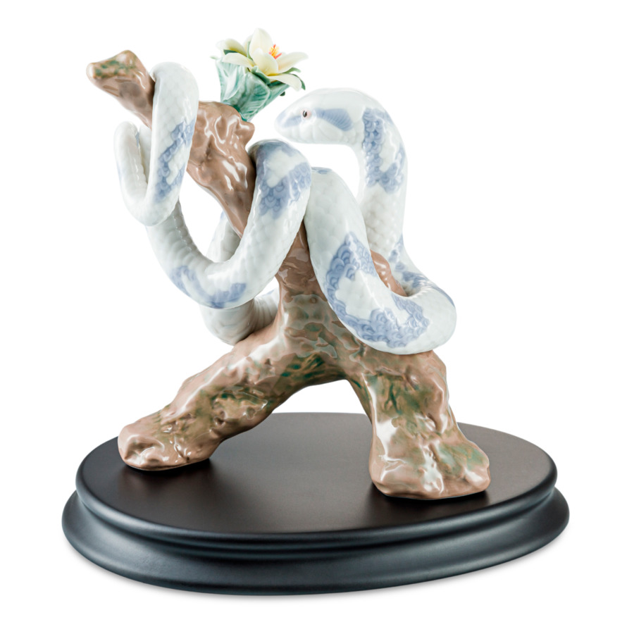 Фигурка Lladro Змея 18х19 см, фарфор, белая