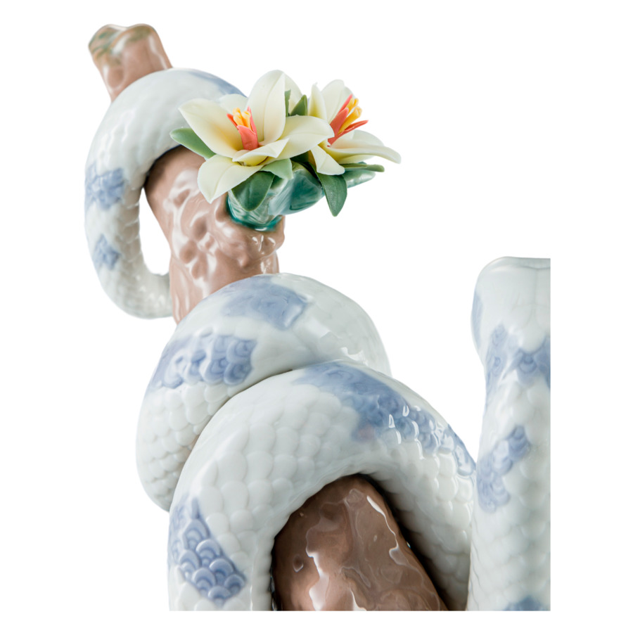 Фигурка Lladro Змея 18х19 см, фарфор, белая