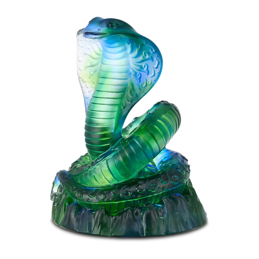 Фигурка Decor de table Змея 9х12 см, хрустальное тесто, сине-зеленая, п/к