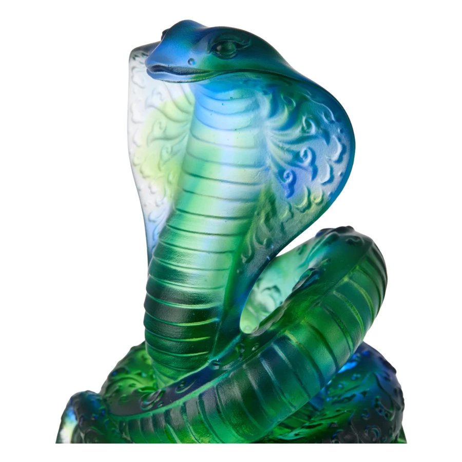 Фигурка Decor de table Змея 9х12 см, хрустальное тесто, сине-зеленая, п/к
