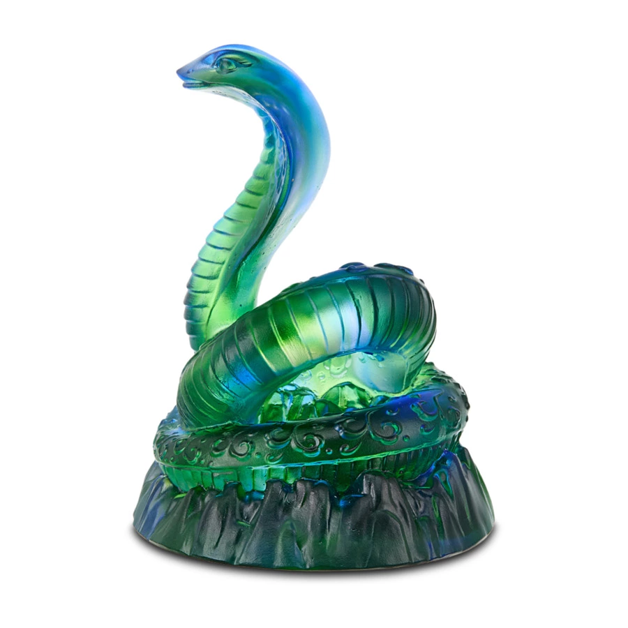 Фигурка Decor de table Змея 9х12 см, хрустальное тесто, сине-зеленая, п/к