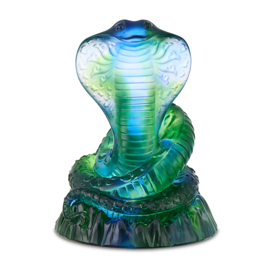 Фигурка Decor de table Змея 9х12 см, хрустальное тесто, сине-зеленая, п/к