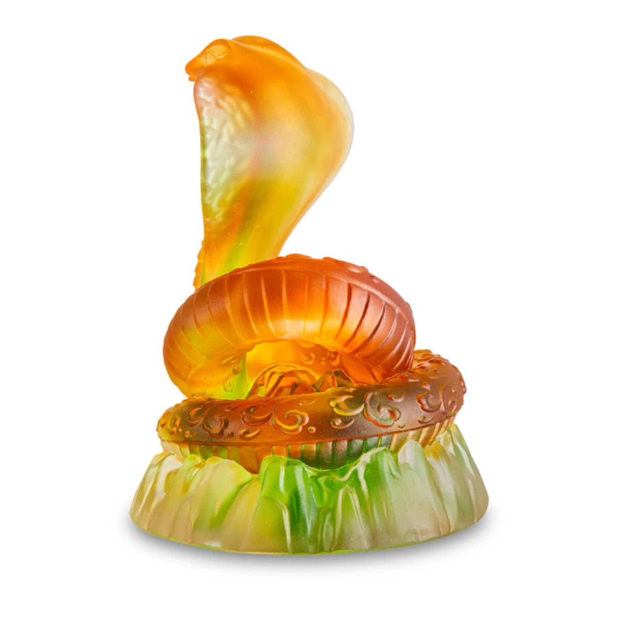 Фигурка Decor de table Змея 9х12 см, хрустальное тесто, янтарно-зеленая, п/к